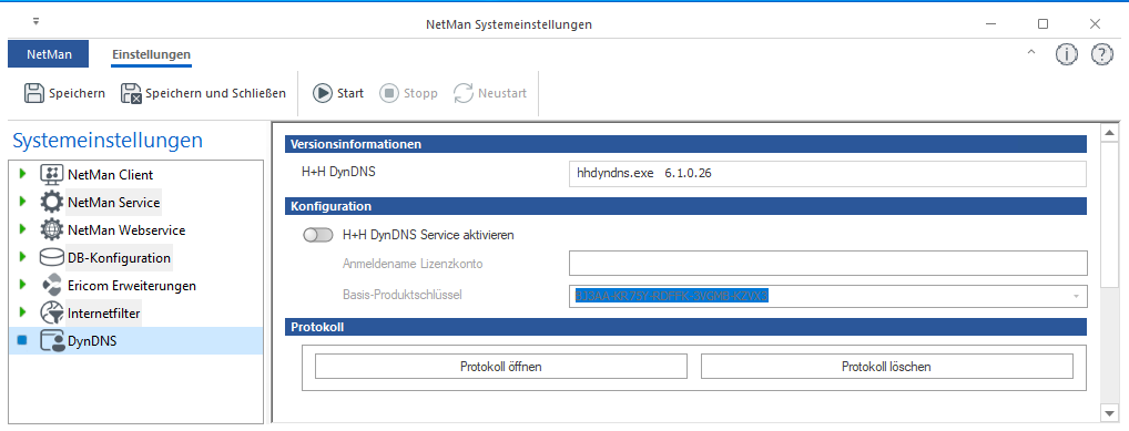 Systemeinstellungen DynDNS